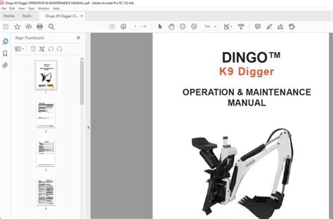 dingo mini digger manual pdf